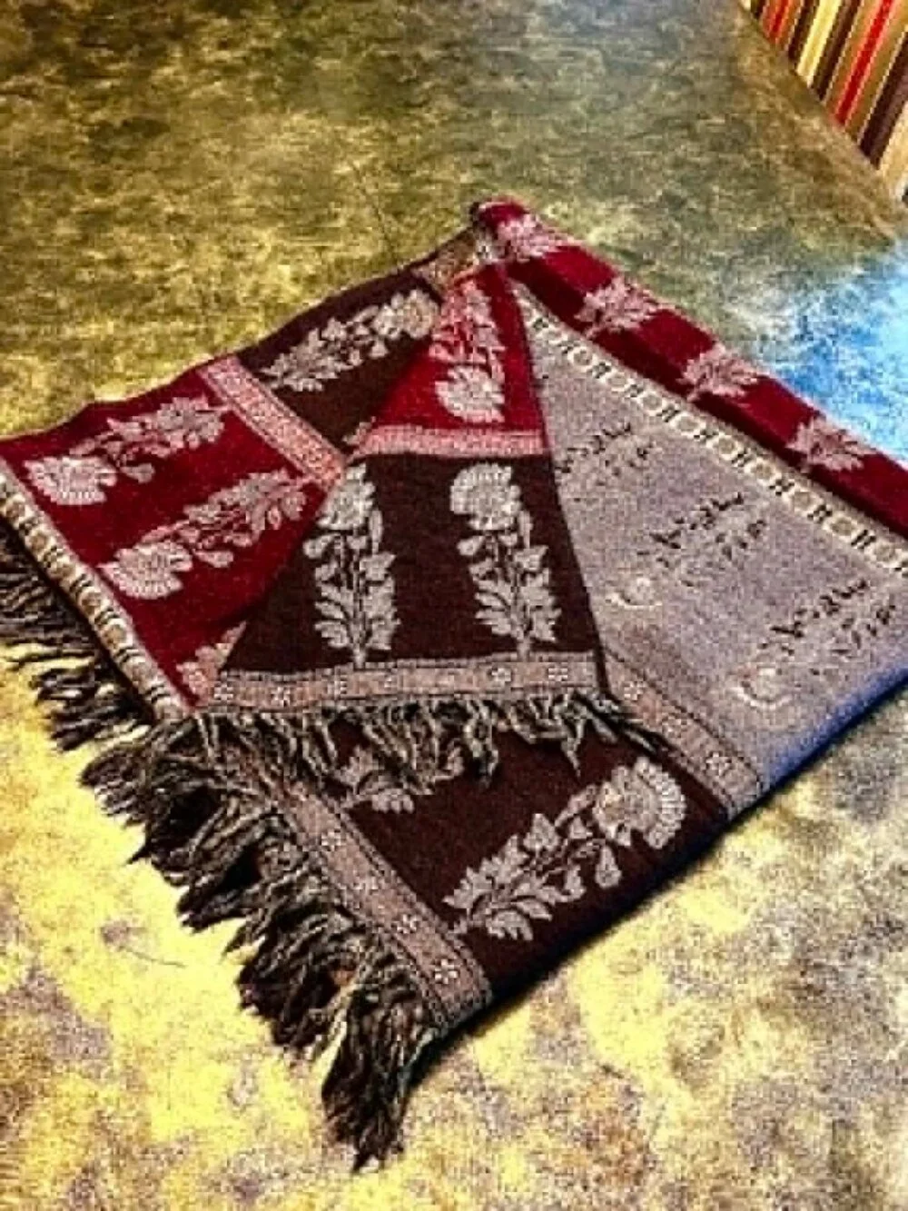 ALEXANDRA'S ACCENTS Vintage Pashmina Floral Tapestry Full Shawl Wrap Throw 78x40